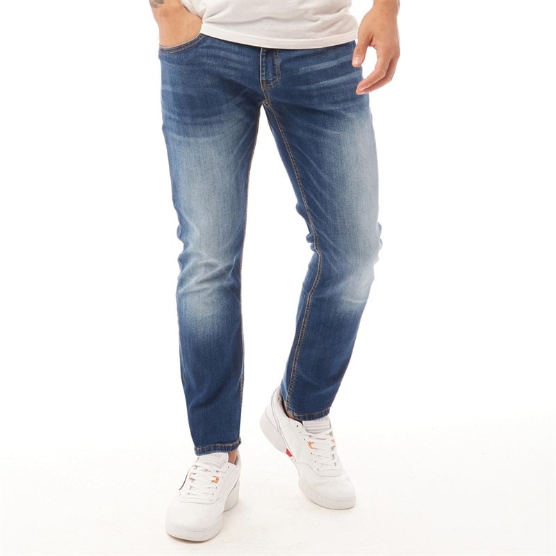 Duck And Cover Mens Maylead Slim Fit Jeans Stone Wash - Image 1