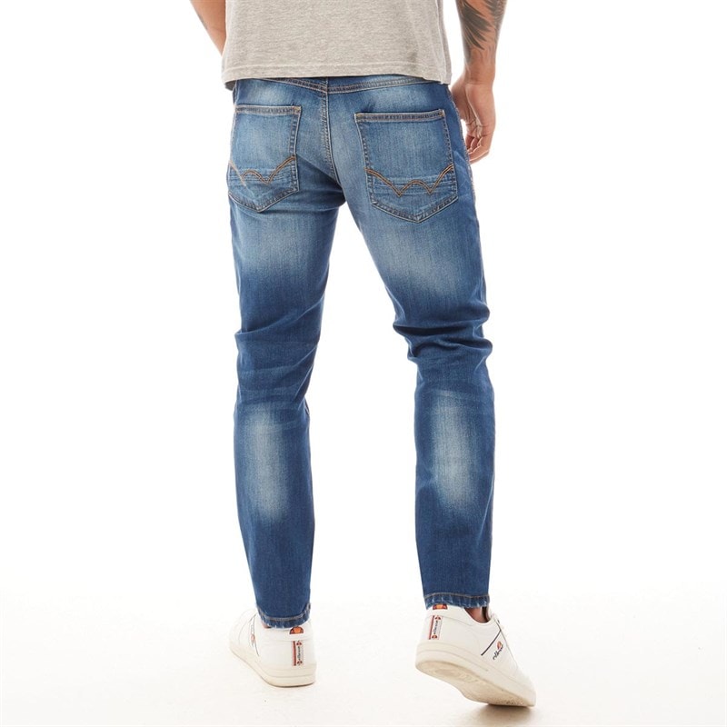Duck And Cover Mens Tranfold Slim Fit Jeans Stonewash - Image 2