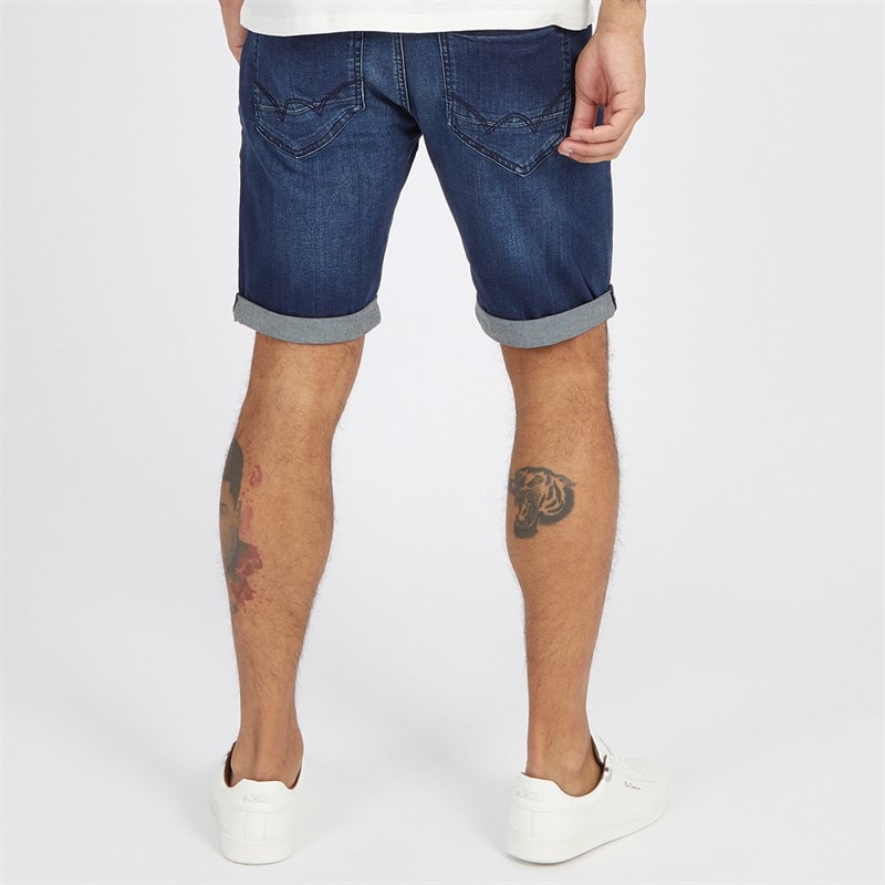 Duck And Cover Mens Zeki Denim Shorts Dark Wash - Image 2