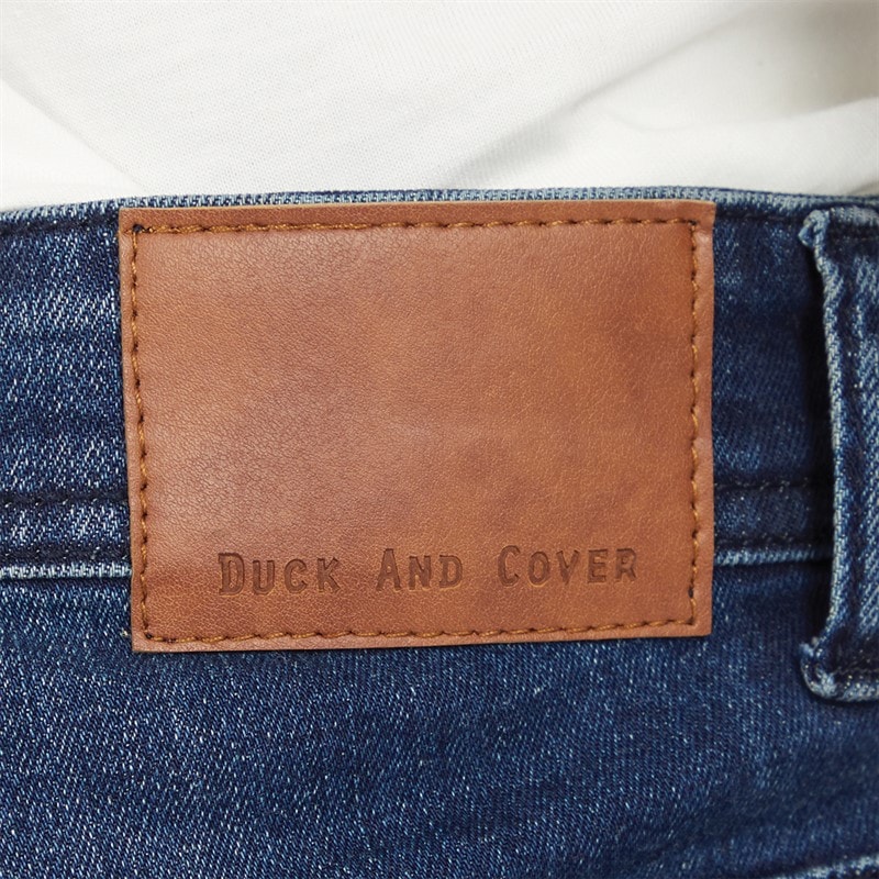Duck And Cover Mens Zeki Denim Shorts Dark Wash - Image 3