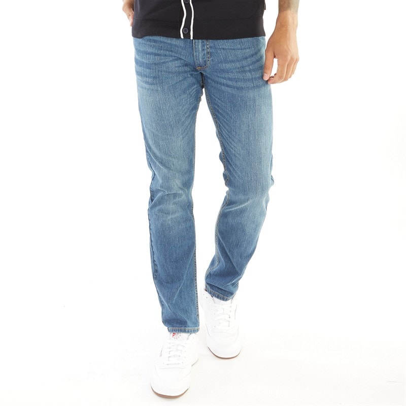 Duck and Cover Mens Hydras Straight Fit Jeans Mid Wash - Image 1