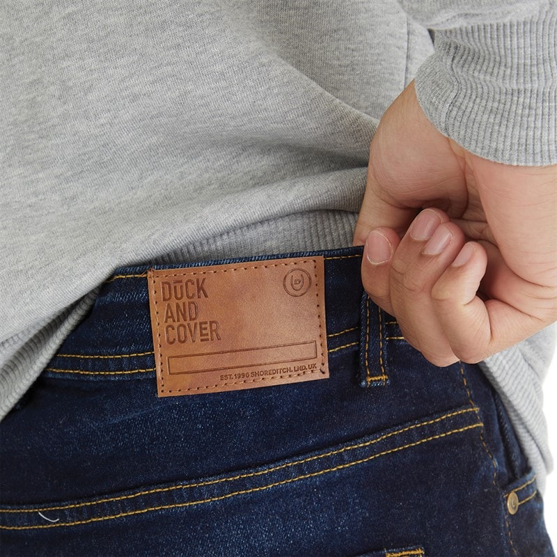Duck and Cover Mens Rushawn Relaxed Fit Jeans Dark Wash - Image 3