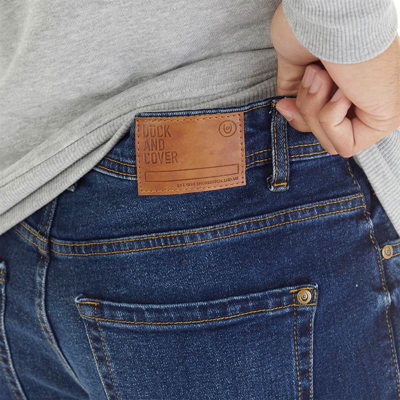 Duck and Cover Mens Rushawn Relaxed Fit Jeans Mid Wash - Image 3