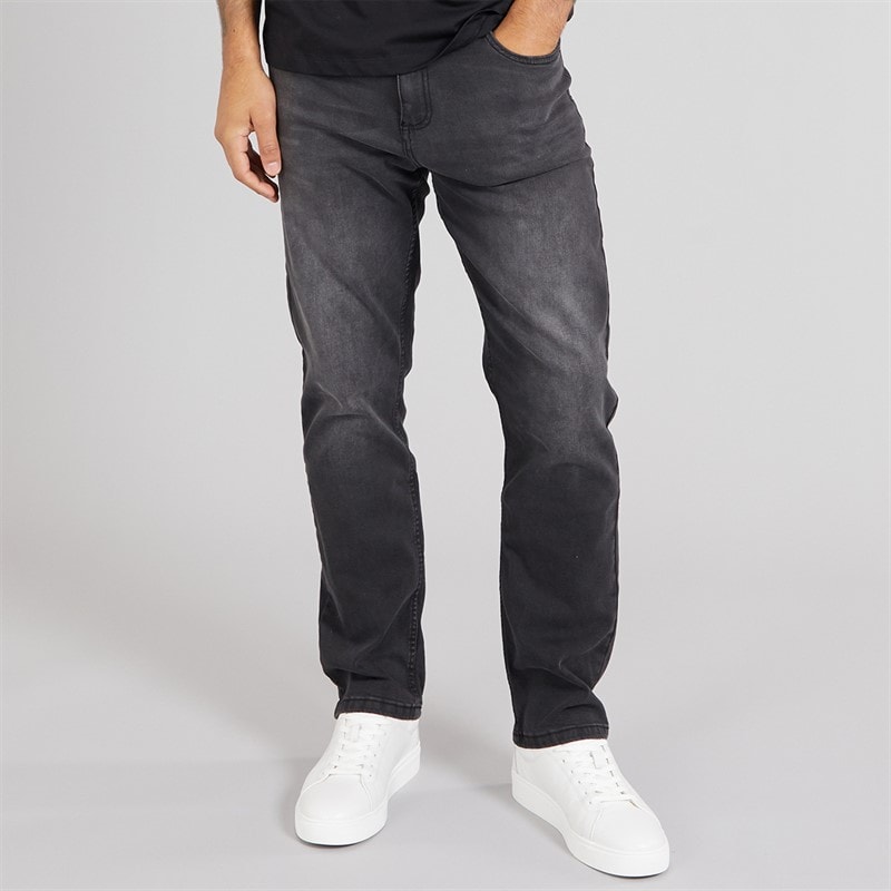 Duck and Cover Mens Hydras Straight Fit Jeans Black