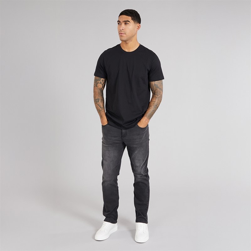 Duck and Cover Mens Hydras Straight Fit Jeans Black - Image 4
