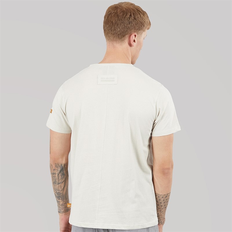 Duck and Cover Mens Deltamans Carbon T-Shirt Light Stone - Image 2