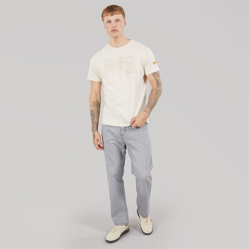 Duck and Cover Mens Deltamans Carbon T-Shirt Light Stone - Image 4