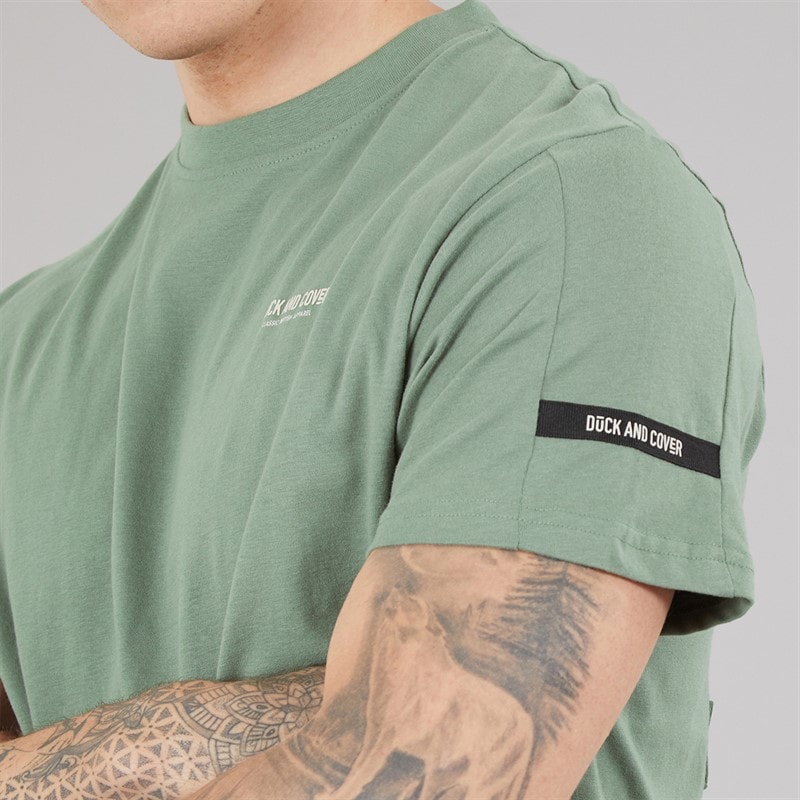 Duck and Cover Mens Landway T-Shirt Olive - Image 5