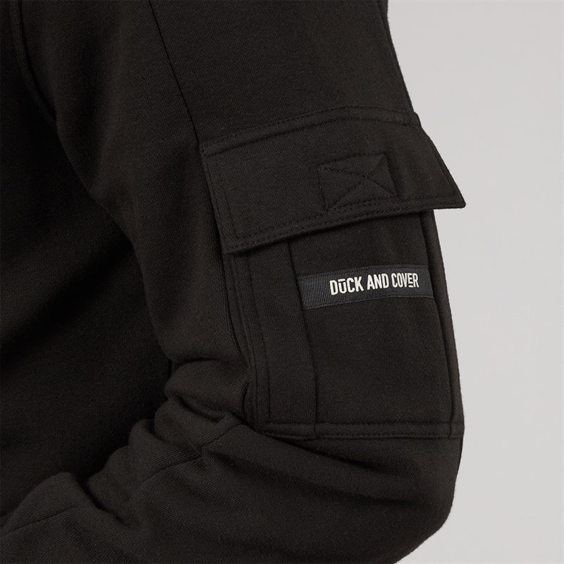 Duck and Cover Mens Wrentham Hoodie Black - Image 3