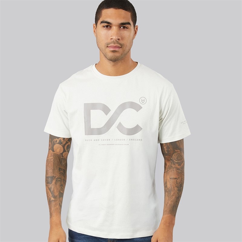 Duck and Cover Mens Polymoore Heavy T-Shirt Off White - Image 1