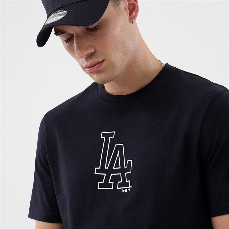 New Era Mens Los Angeles Dodgers T-Shirt Navy - Image 3