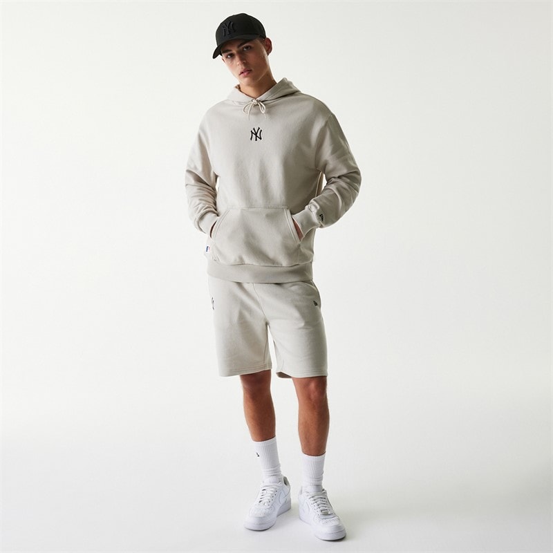 New Era Mens New York Yankees Hoodie Light Beige - Image 5
