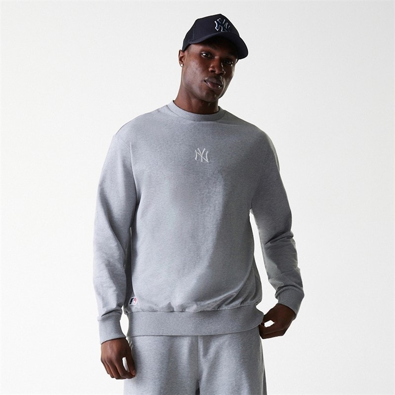New Era Mens New York Yankees Sweatshirt Grey Med - Image 1