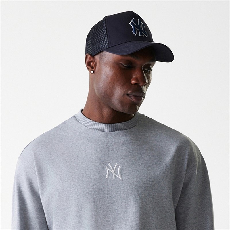 New Era Mens New York Yankees Sweatshirt Grey Med - Image 3