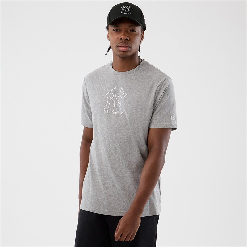 New Era Mens New York Yankees T-Shirt Grey Med - Image 1