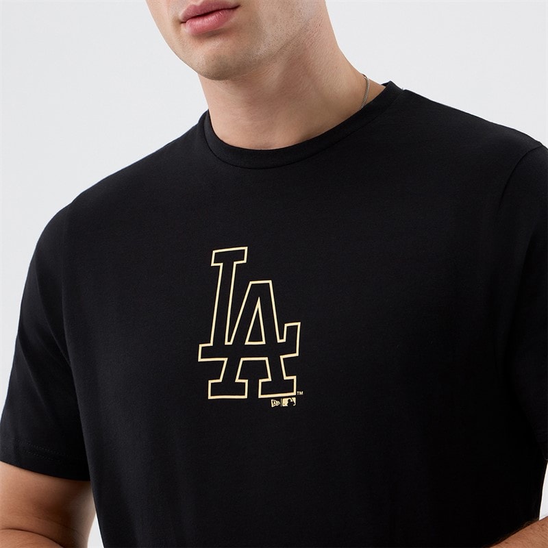 New Era Mens Los Angeles Dodgers T-Shirt Black - Image 3
