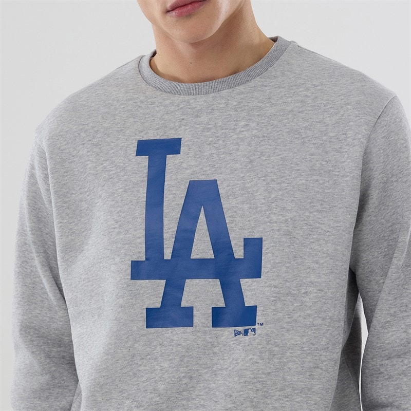 New Era Mens Los Angeles Dodgers Sweatshirt Grey Med - Image 3