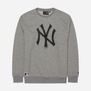 New Era Mens New York Yankees Sweatshirt Heather Grey/White