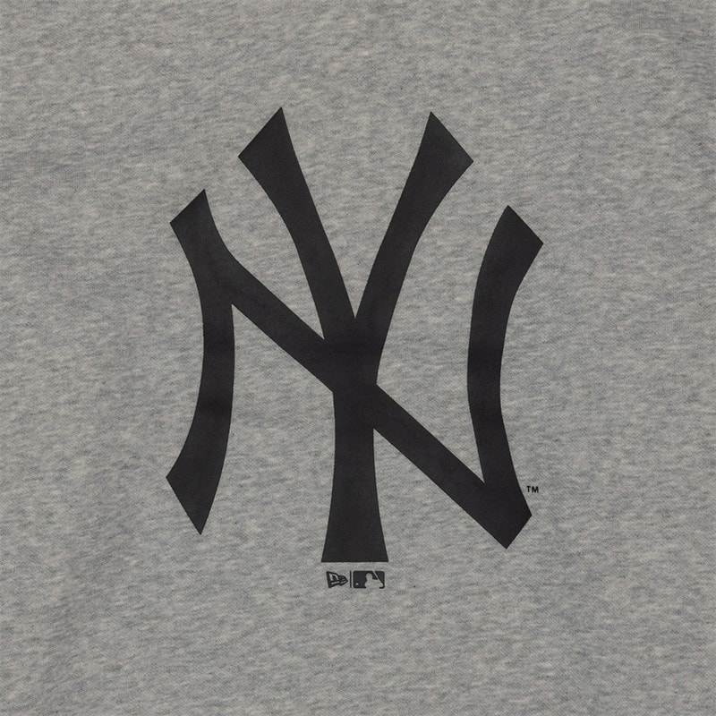 New Era Mens New York Yankees Sweatshirt Heather Grey/White - Image 3