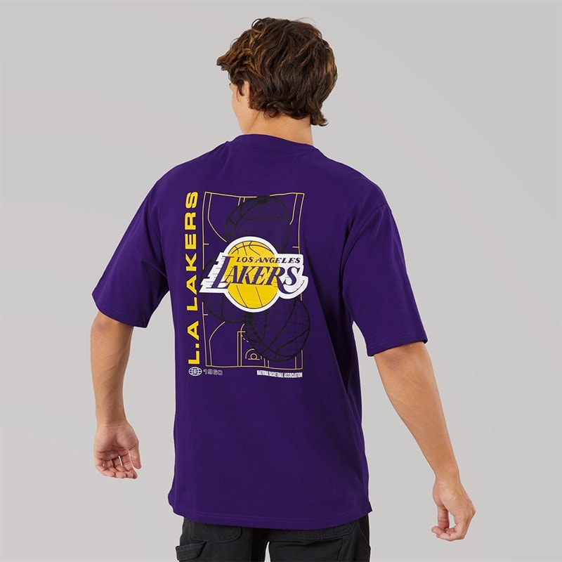 New Era Mens NBA Graphic Los Angeles Lakers T-Shirt Trp - Image 3