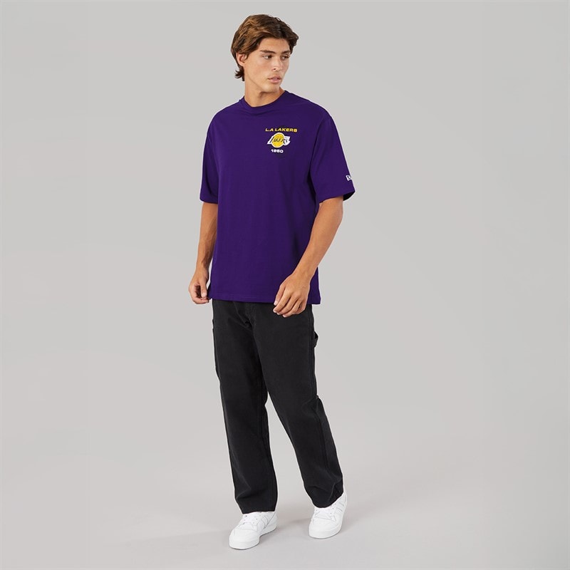 New Era Mens NBA Graphic Los Angeles Lakers T-Shirt Trp - Image 4