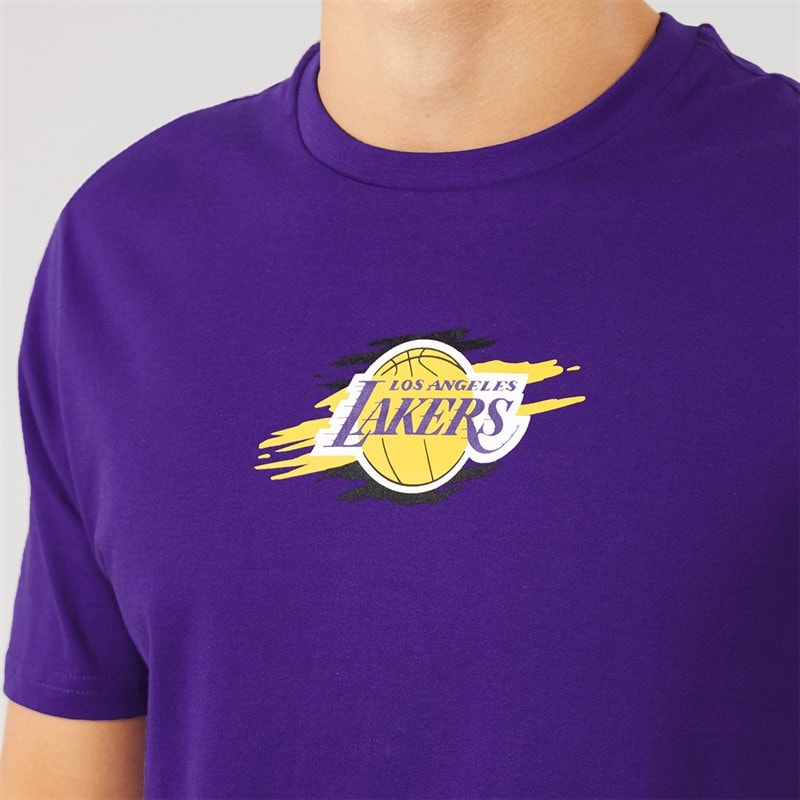 New Era Mens NBA Graphic Los Angeles Lakers T-Shirt Trp - Image 3