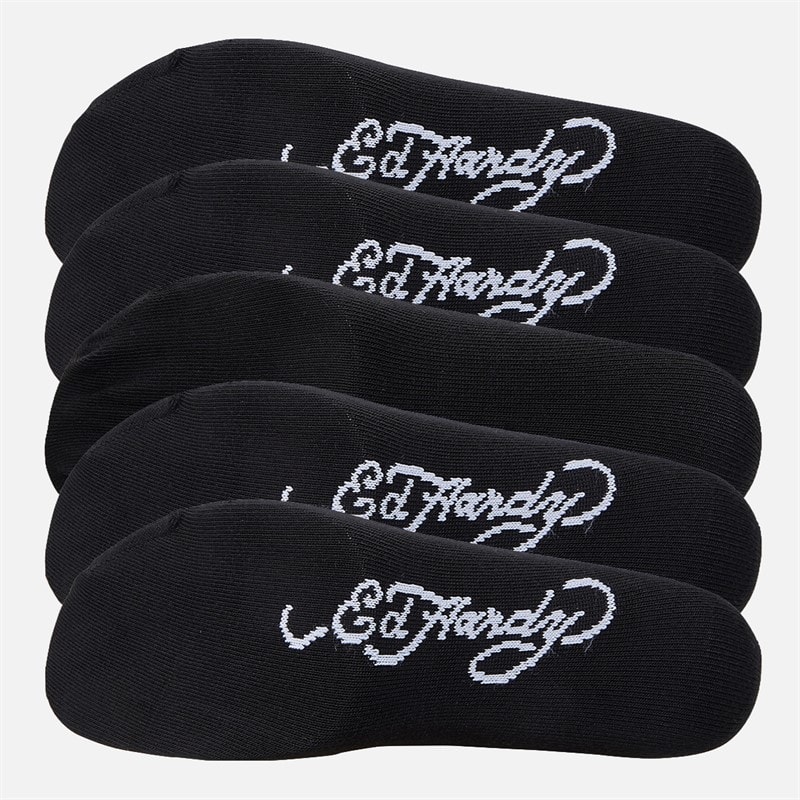 Ed Hardy Mens Egerton Five Pack Dress Socks Black - Image 2