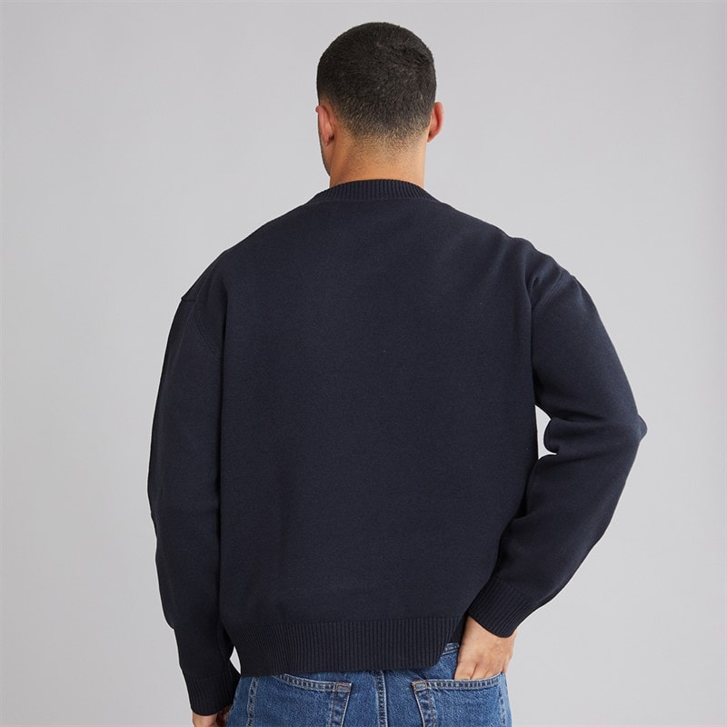 HUGO Mens San Casey Knitted Jumper Navy - Image 2