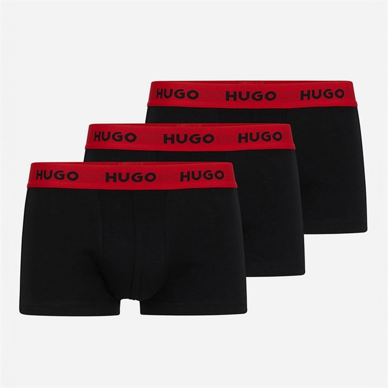 HUGO Mens Three Pack Boxers Black