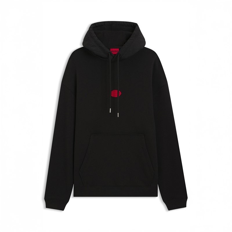 HUGO Mens Dilvano Hoodie Black - Image 1