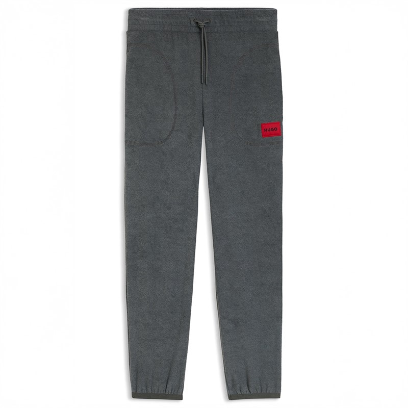 HUGO Mens Terry Joggers Dark Grey - Image 1