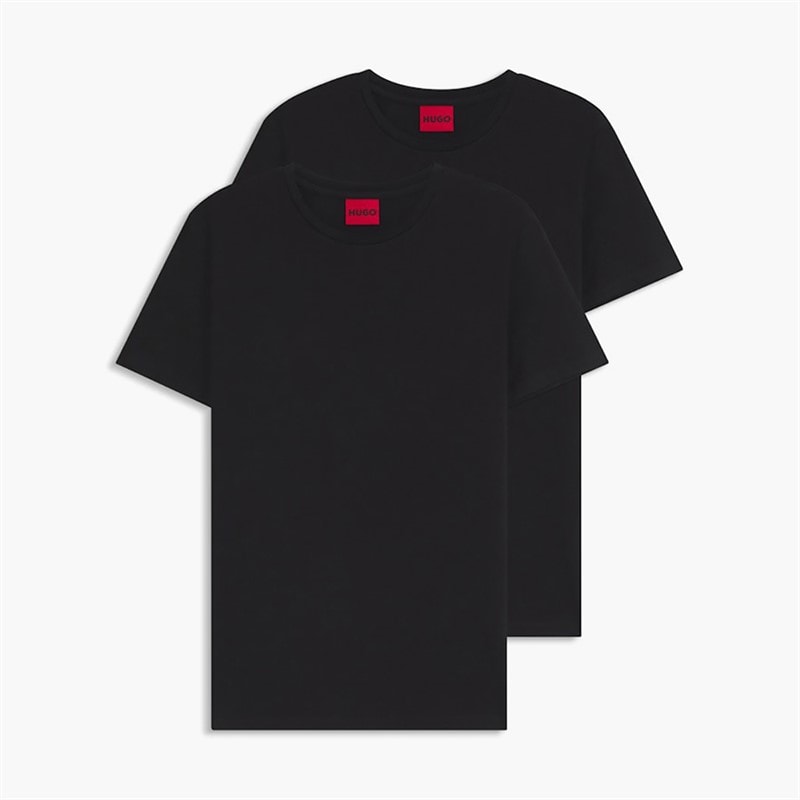 HUGO Mens Hugo-Round Two Pack T-Shirts Black