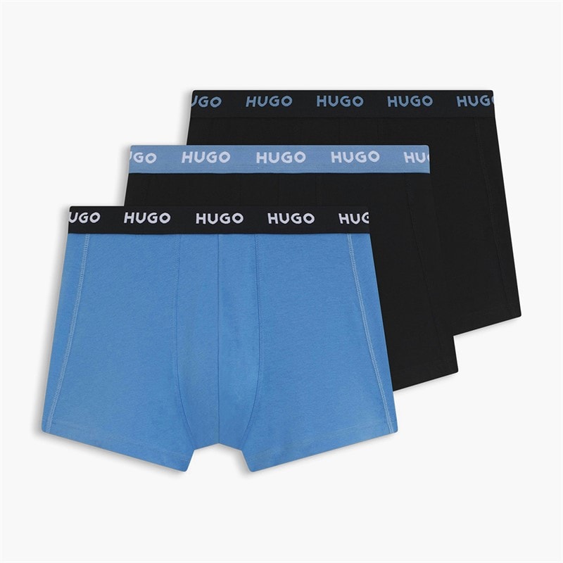 HUGO Mens Three Pack Trunks Electric Blue