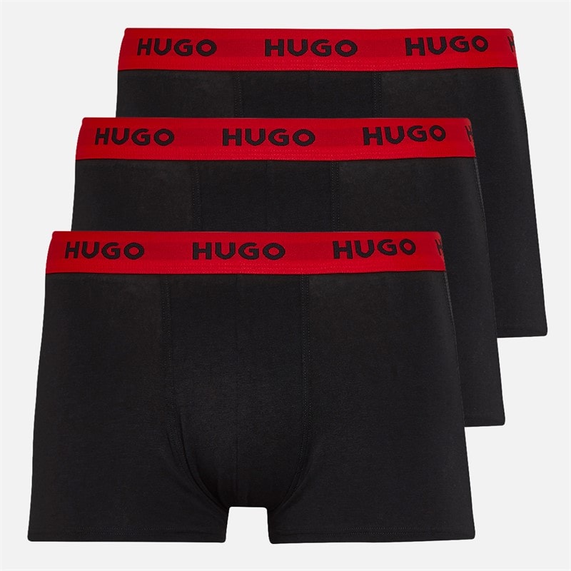 HUGO Mens Three Pack Trunks Black
