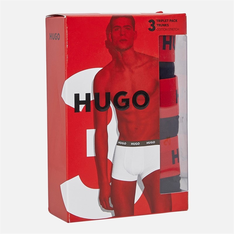 HUGO Mens Three Pack Trunks Black - Image 2