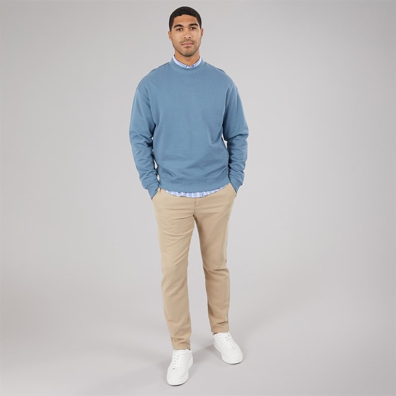 HUGO Mens Dapocrew Sweatshirt Open Blue - Image 4