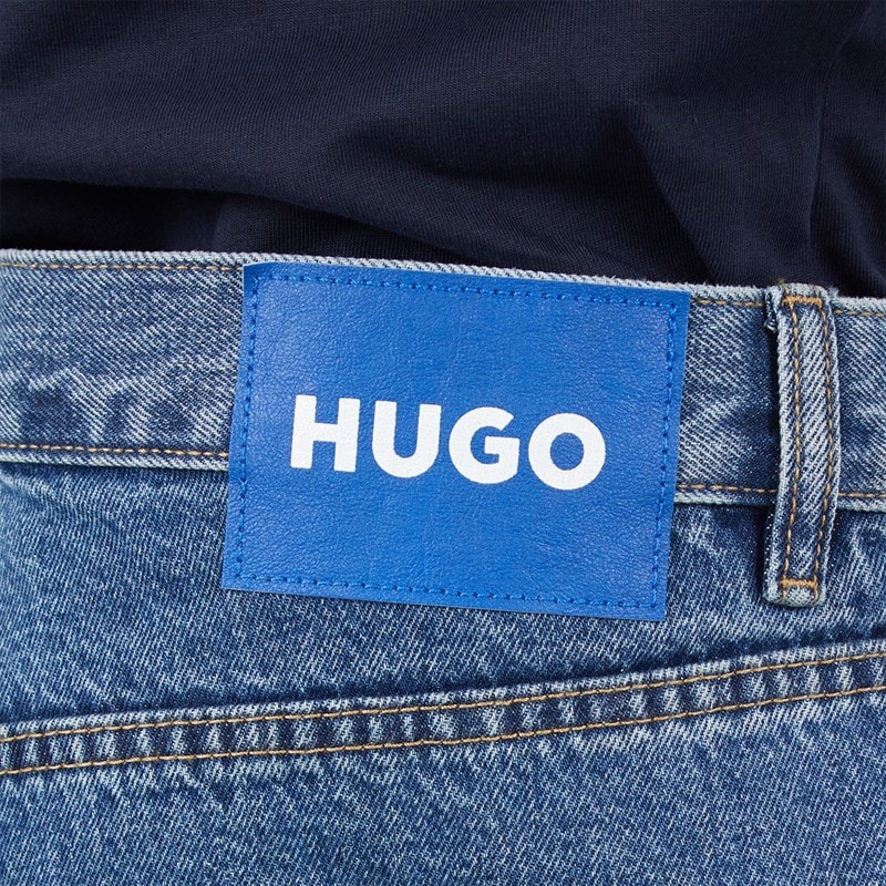 HUGO Mens Nate Baggy Fit Jeans Bright Blue - Image 3