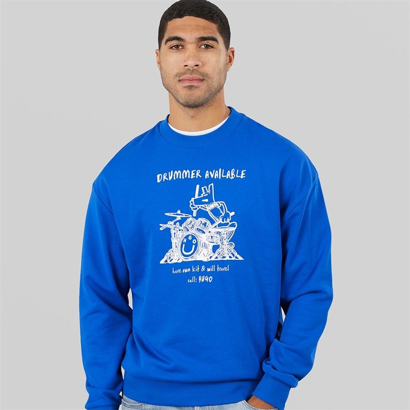 HUGO Mens Namenex Sweatshirt Open Blue