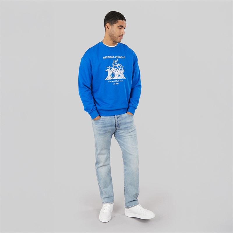 HUGO Mens Namenex Sweatshirt Open Blue - Image 4
