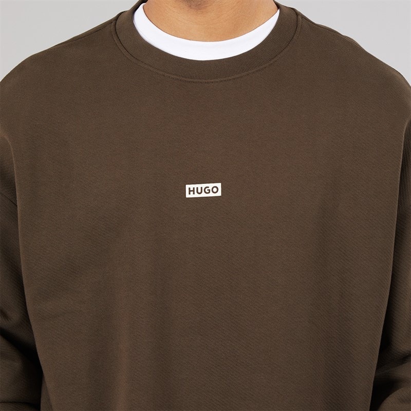 HUGO Mens Naviu Sweatshirt Dark Brown - Image 5