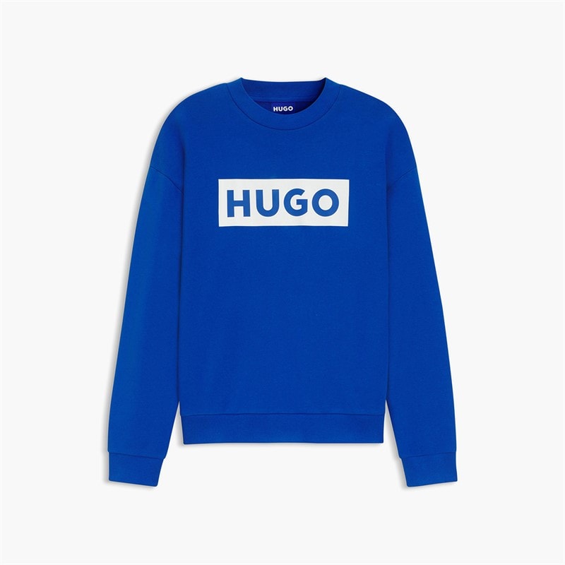 HUGO Mens Niero Sweatshirt Open Blue