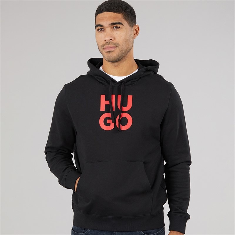 HUGO Mens Daltorreson Hoodie Black