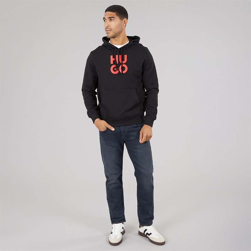 HUGO Mens Daltorreson Hoodie Black - Image 3