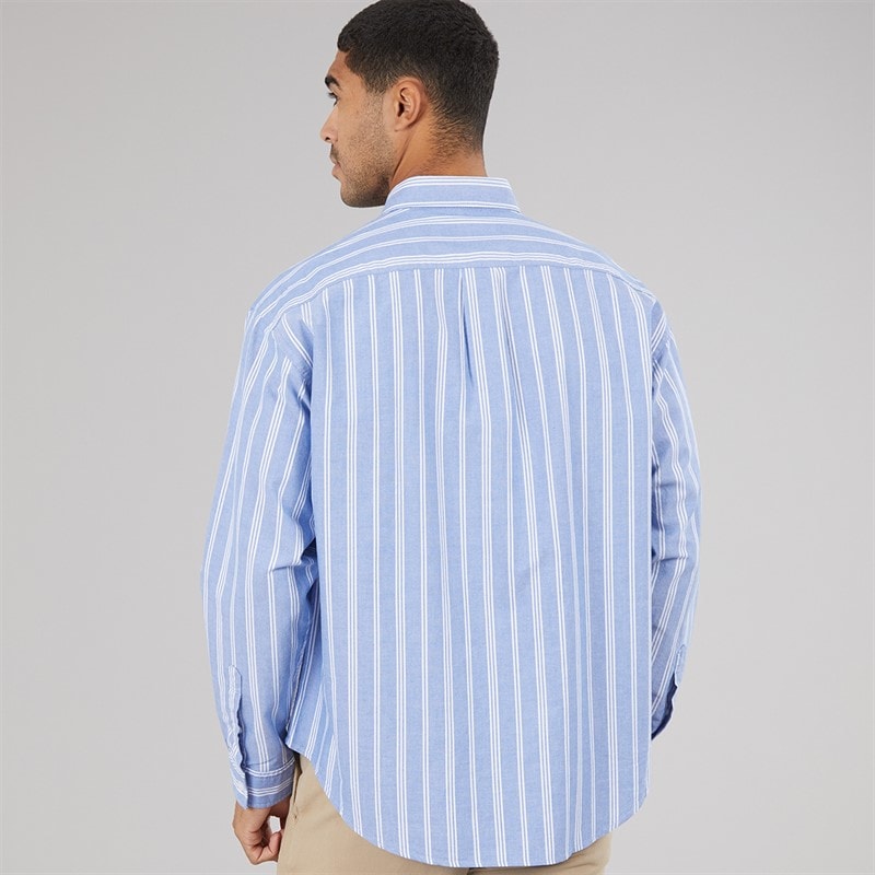 HUGO Mens Ebill Long Sleeve Shirt Open Blue - Image 2