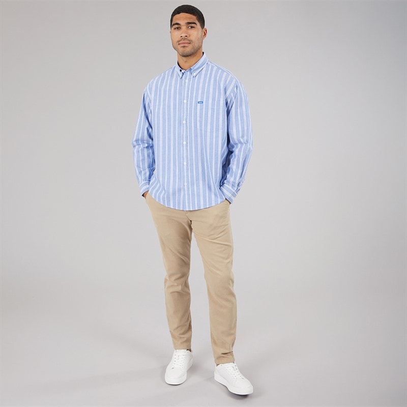 HUGO Mens Ebill Long Sleeve Shirt Open Blue - Image 4