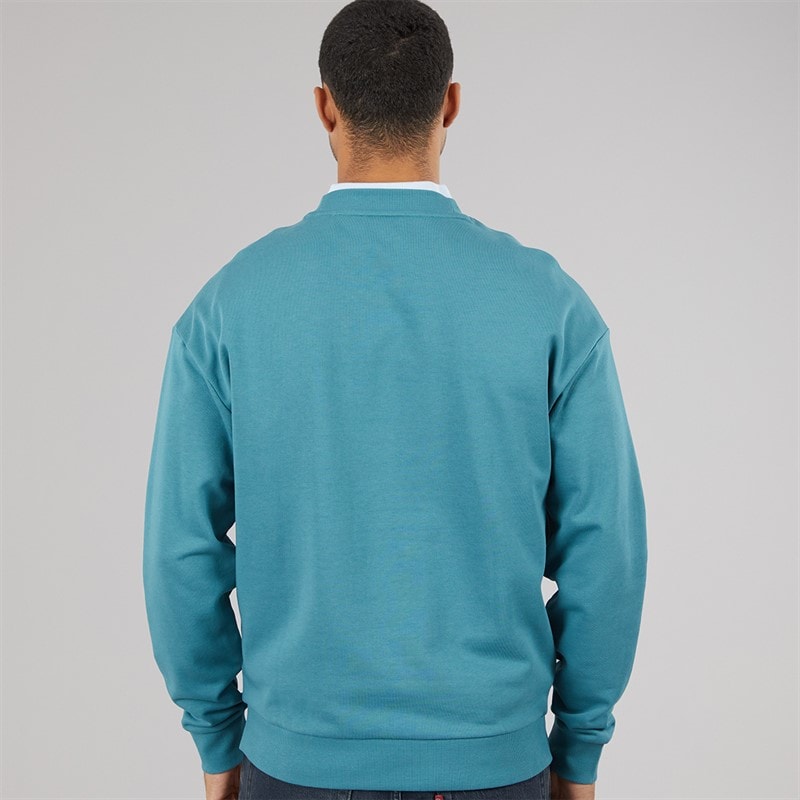 HUGO Mens Nierofix Sweatshirt Turquoise/Aqua - Image 2
