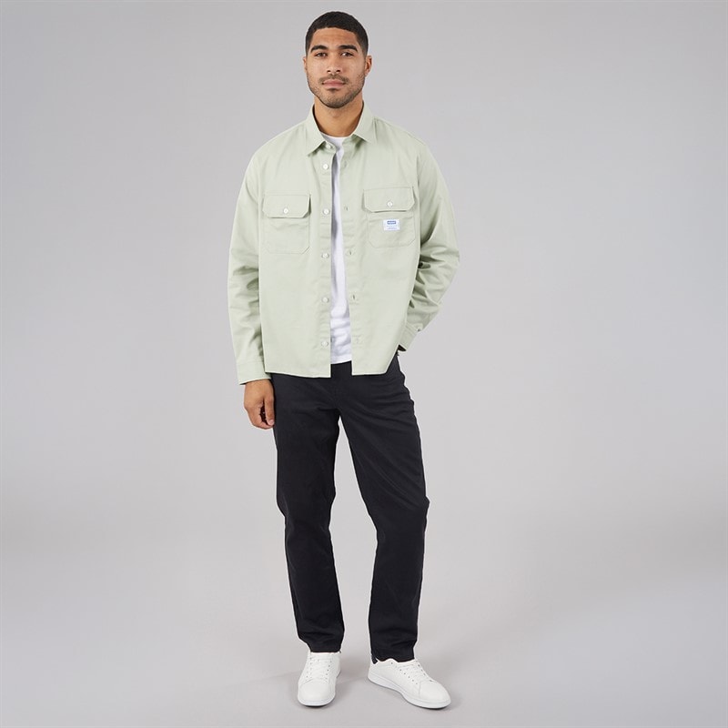 HUGO Mens Ekynone Long Sleeve Shirt Open Green - Image 4