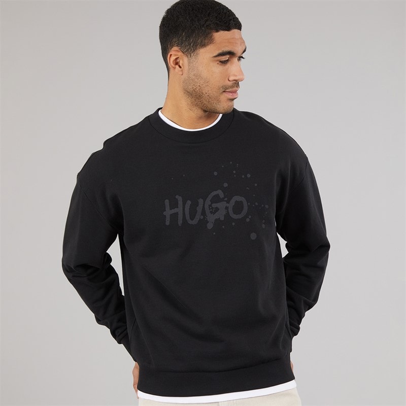 HUGO Mens Nierofix Sweatshirt Black