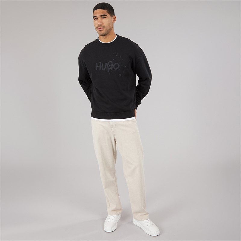 HUGO Mens Nierofix Sweatshirt Black - Image 4