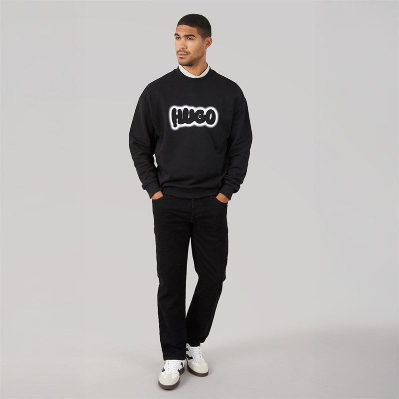 HUGO Mens Newirex Sweatshirt Black - Image 3
